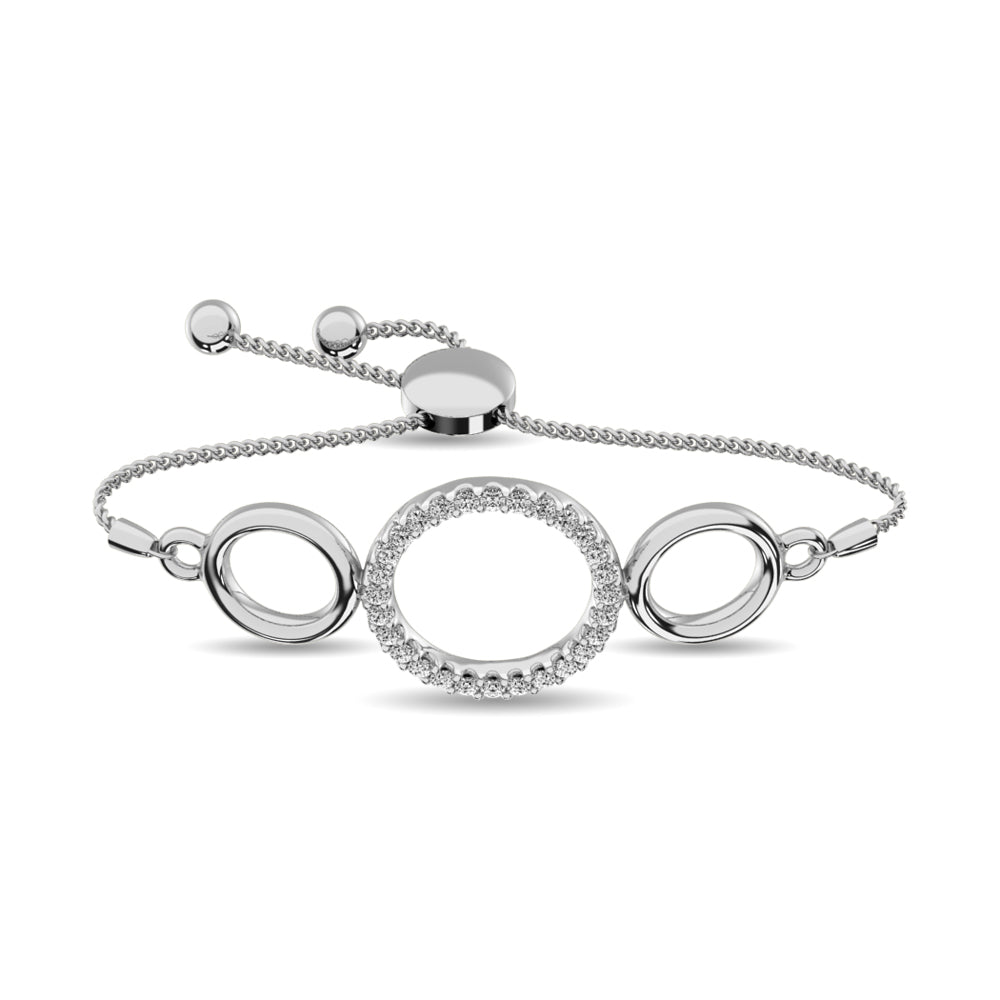 Diamond Circle Bracelet 1/6 Ct.tw in Sterling Silver