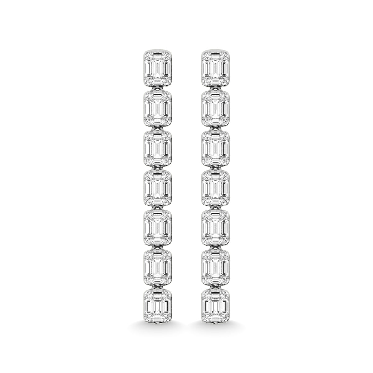 14K White Gold Diamond 1 1/2 Ct.Tw. Fashion Earrings
