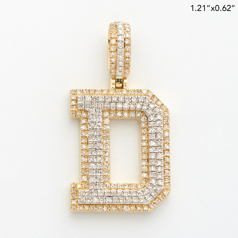 10KY+W 0.70CTW ROUND DIAMOND INITIAL PENDANT -