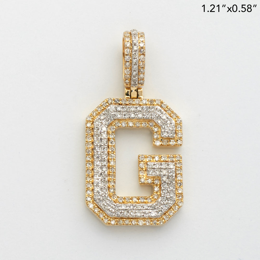 10KY+W 0.60CTW ROUND DIAMOND INITIAL PENDANT -