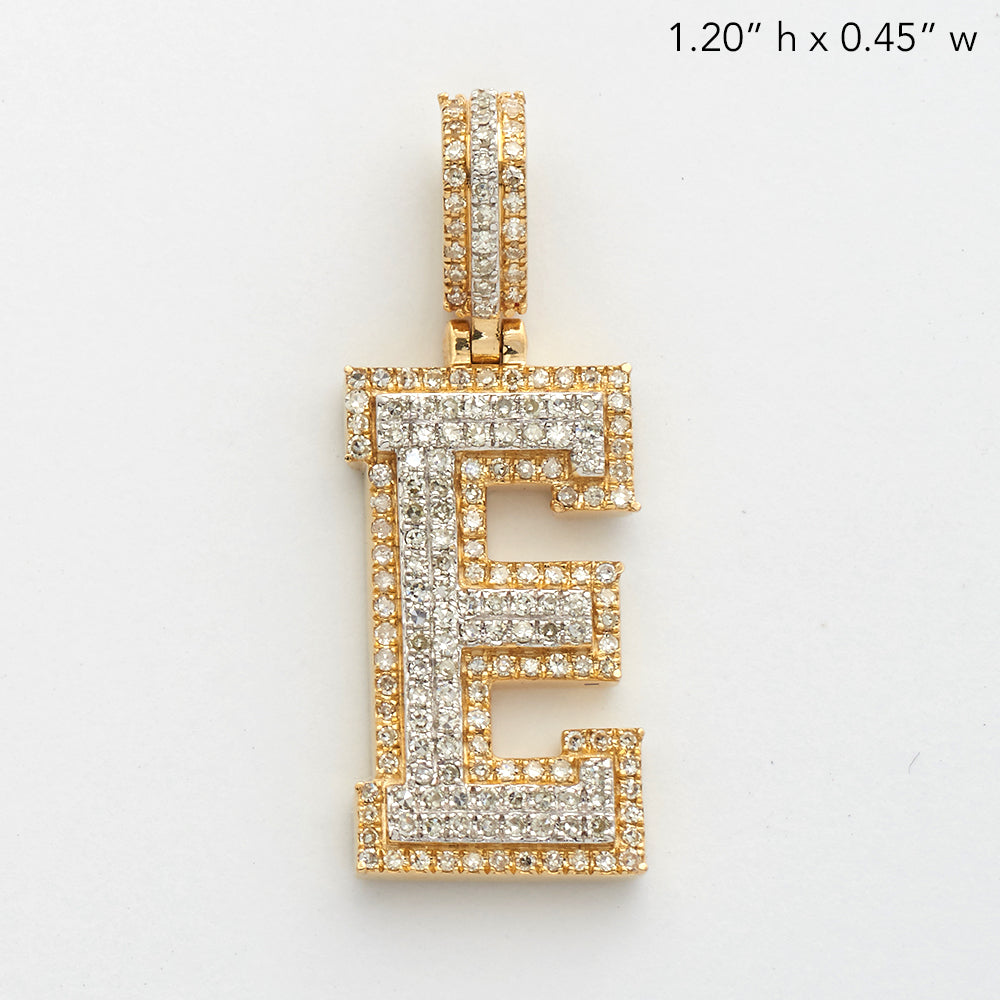 10KY+W 0.55CTW ROUND DIAMOND INITIAL PENDANT -