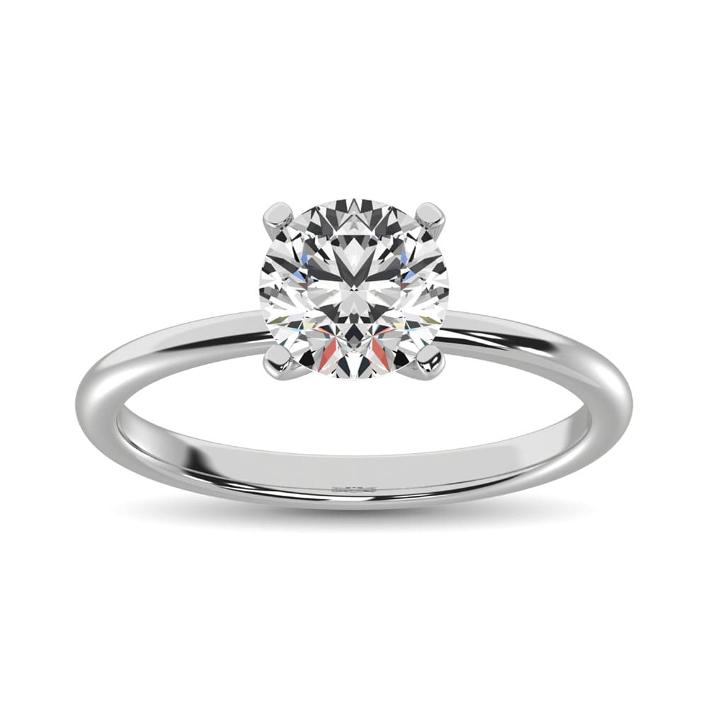14K White Gold Lab Grown Diamond 9/10 Ct.Tw. Non Certified CVD VS1+ G+ Solitaire Ring (Available in 0.50ctw to 7ctw)