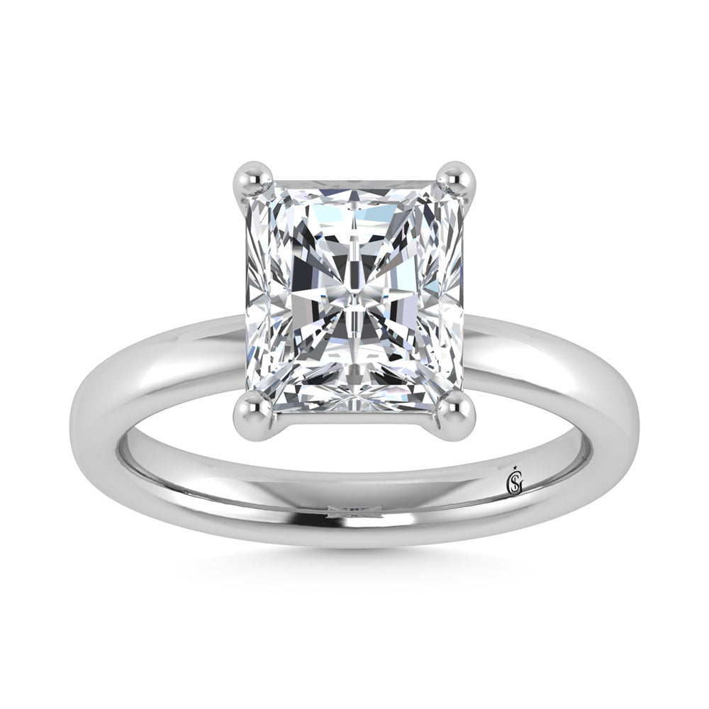 14K White Gold Lab Grown Diamond 3 Ct.Tw. IGI Certified Radiant Shape Solitaire (Available from 1CT to 7CT)