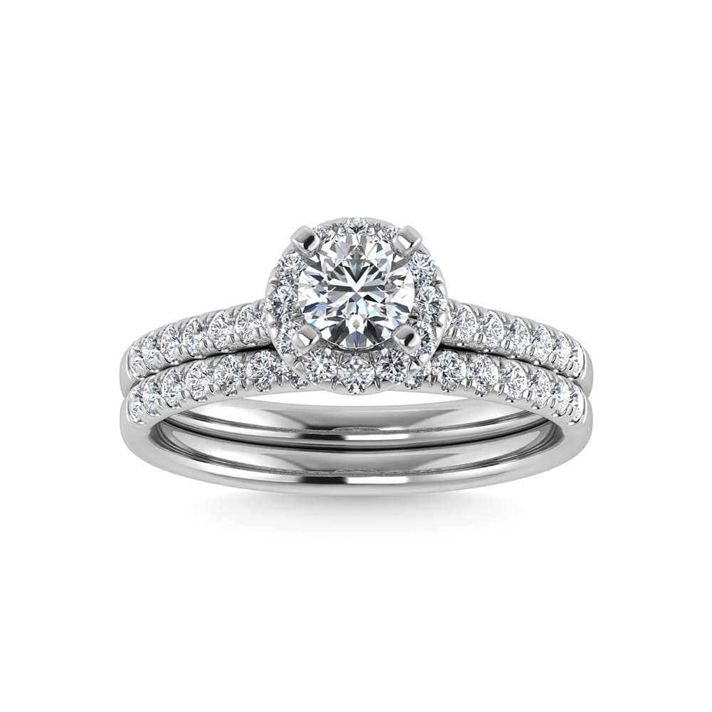 10K White Gold Lab Grown Diamond 1 1/2 Ct.Tw. Bridal Ring