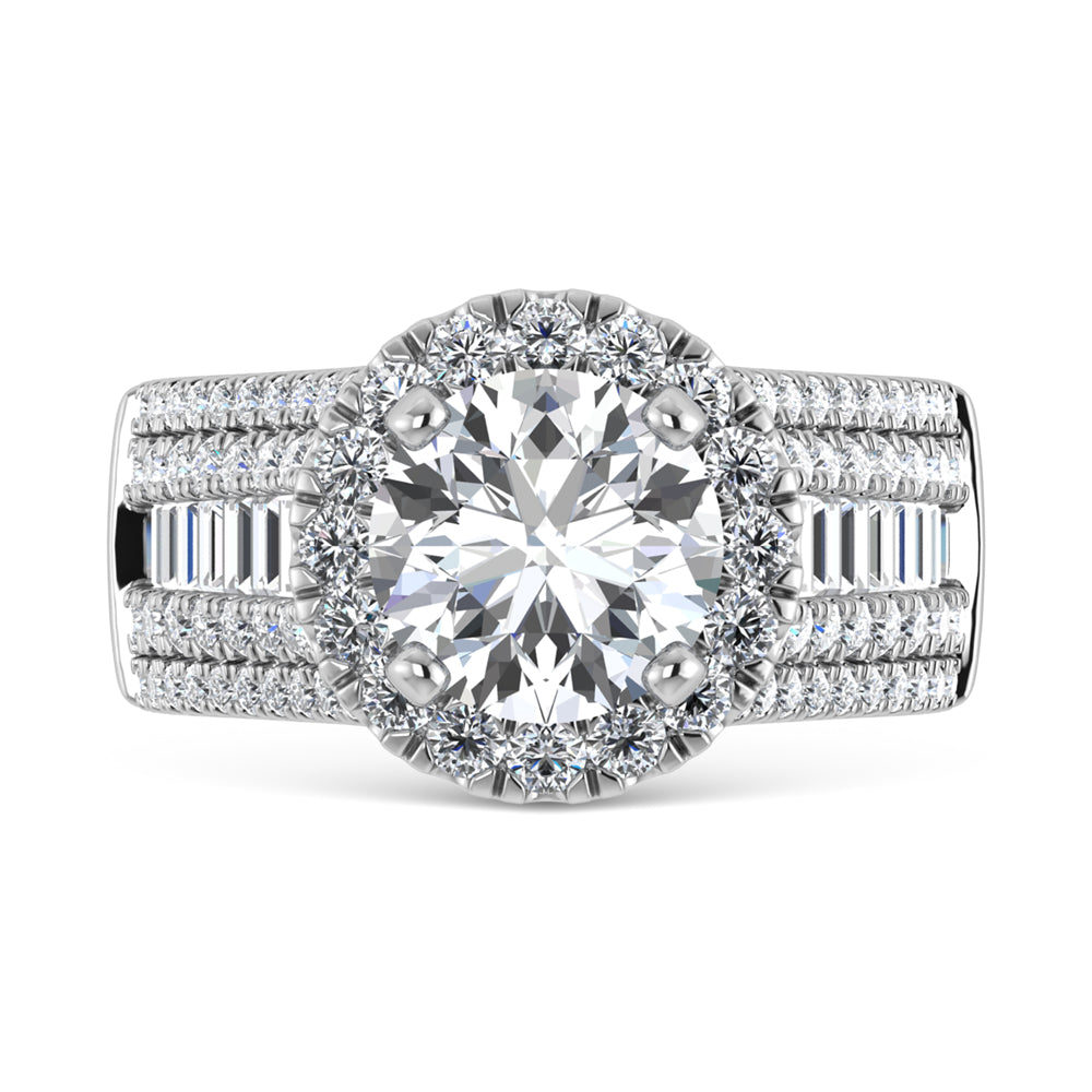 14K White Gold Lab Grown Diamond 4 ct.tw. Engagement Ring (Center 2ctw)