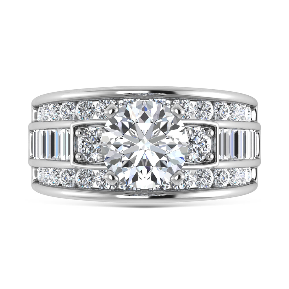 14K White Gold Lab Grown Diamond 5 ct.tw. Round Shape Engagement Ring