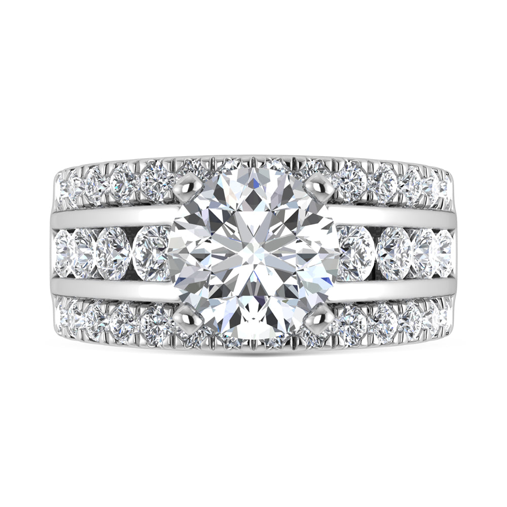 14K White Gold Lab Grown Diamond 5 ct.tw. Round Shape Engagement Ring