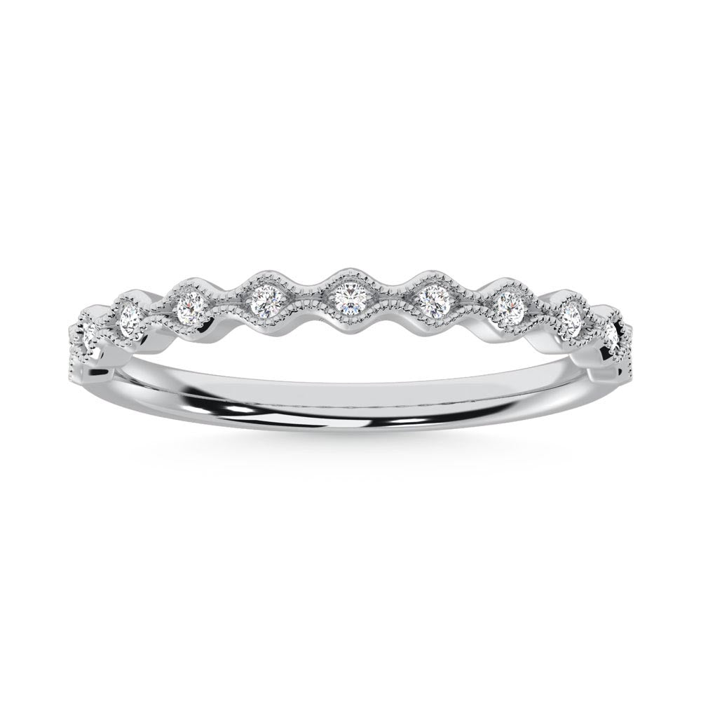 10K White Gold Labgrown Diamond 1/10 Ct.Tw. Wedding Band