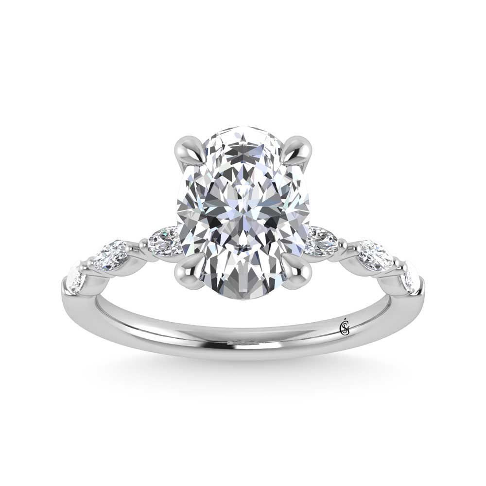 14K White Gold Lab Grown Diamond 3 1/4 Ct.Tw. Engagement Ring