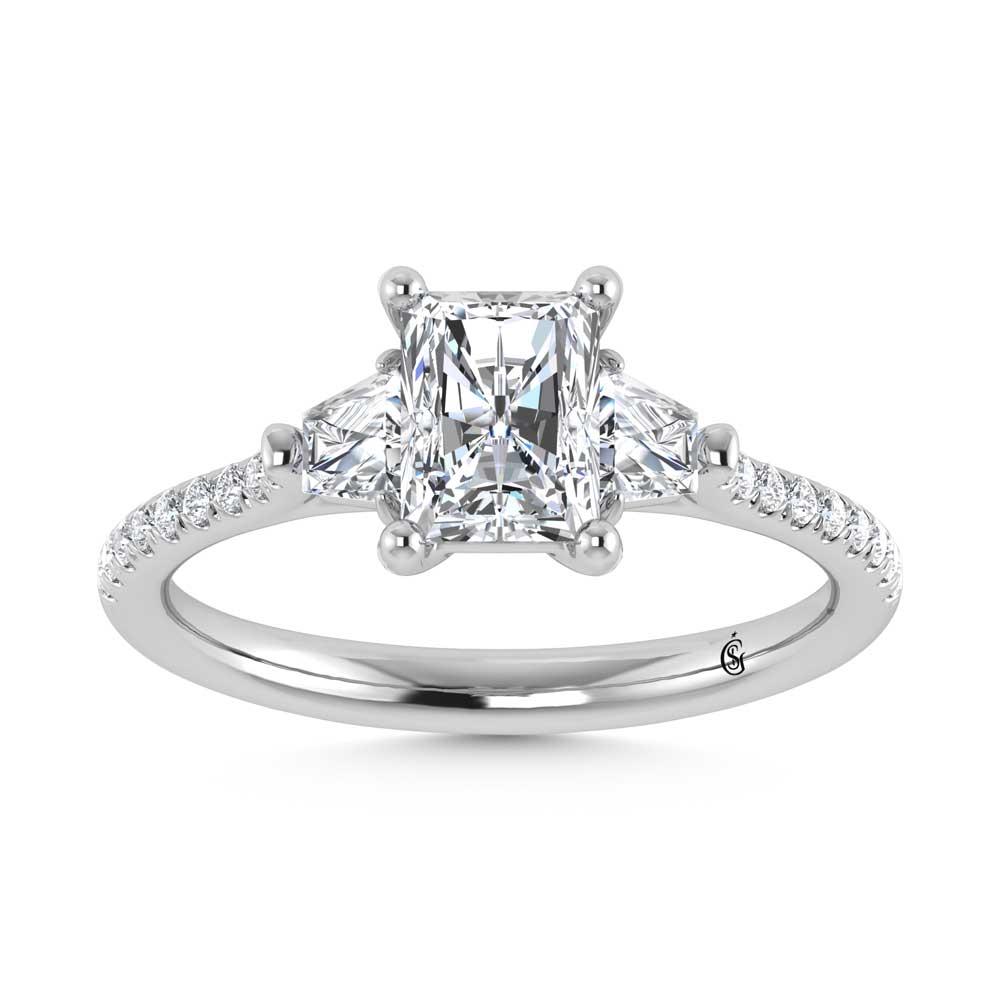 10K White Gold Lab Grown Diamond 1 3/8 Ct.Tw. Engagement Ring