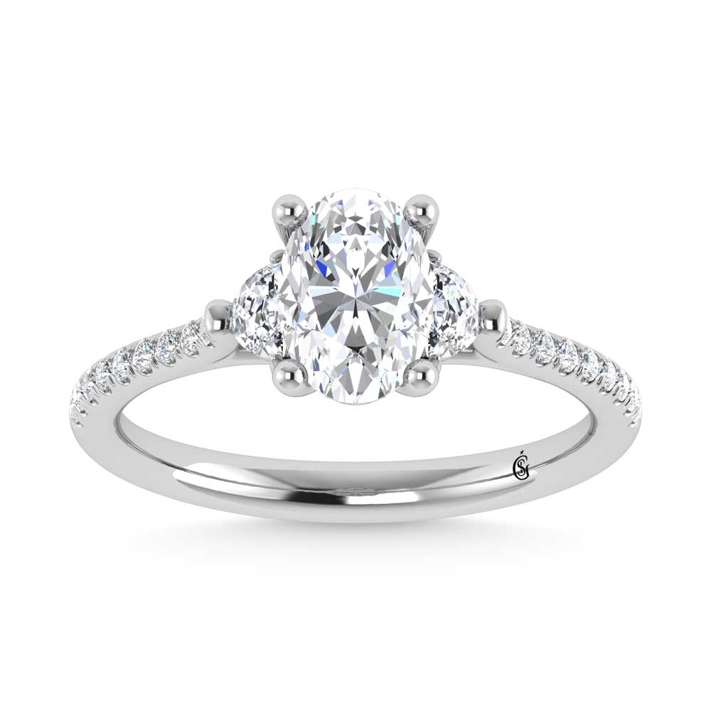 10K White Gold Lab Grown Diamond 1 1/4 Ct.Tw. Engagement Ring