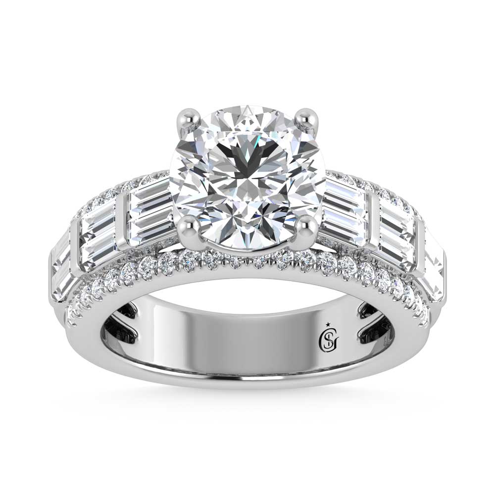 14K White Gold Lab Grown Diamond 4 Ct.Tw. Engagement Ring
