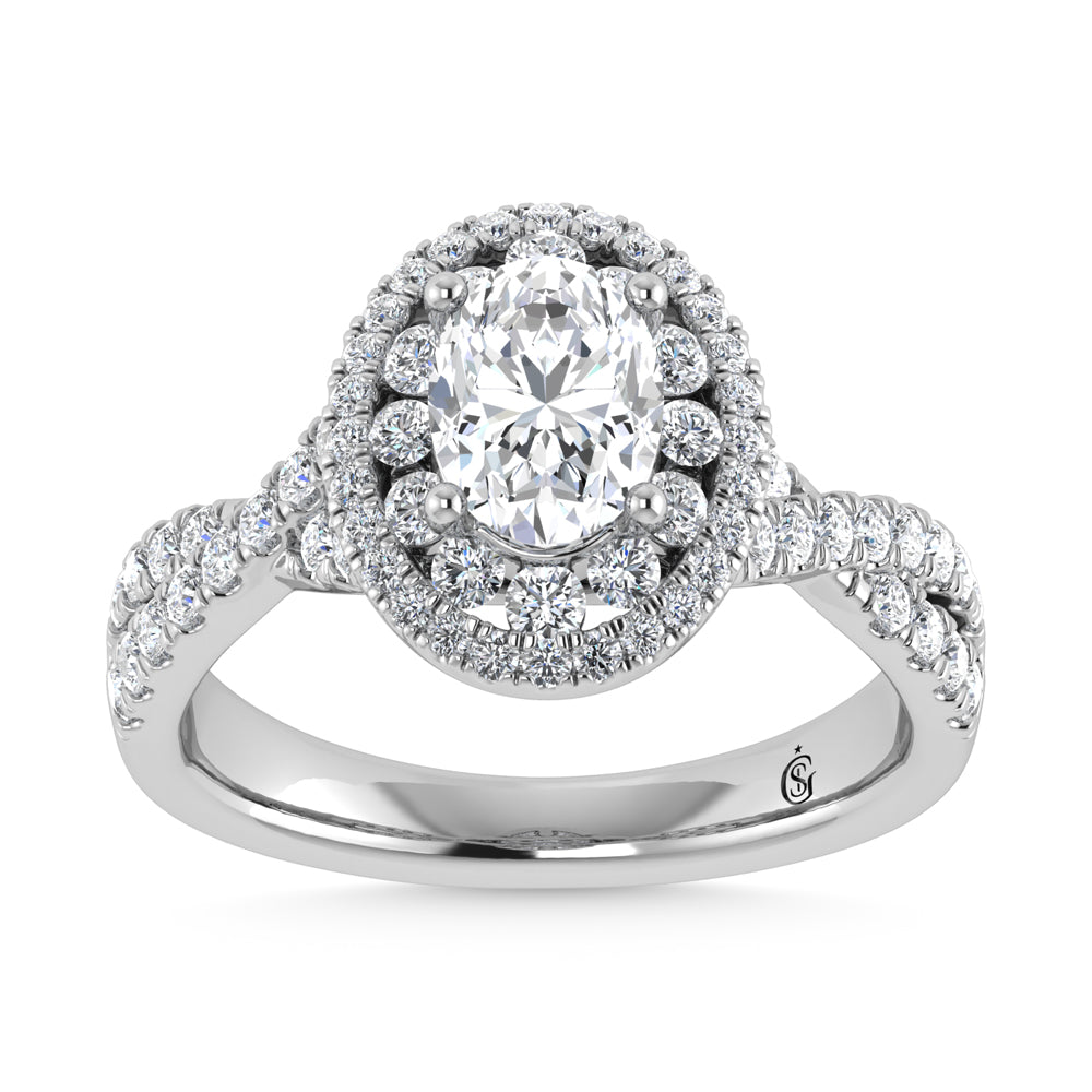10K White Gold Labgrown Diamond 5/8 Ct.Tw. Engagement Ring