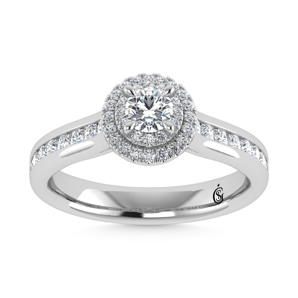 10K White Gold Labgrown Diamond 5/8 Ct.Tw. Engagement Ring