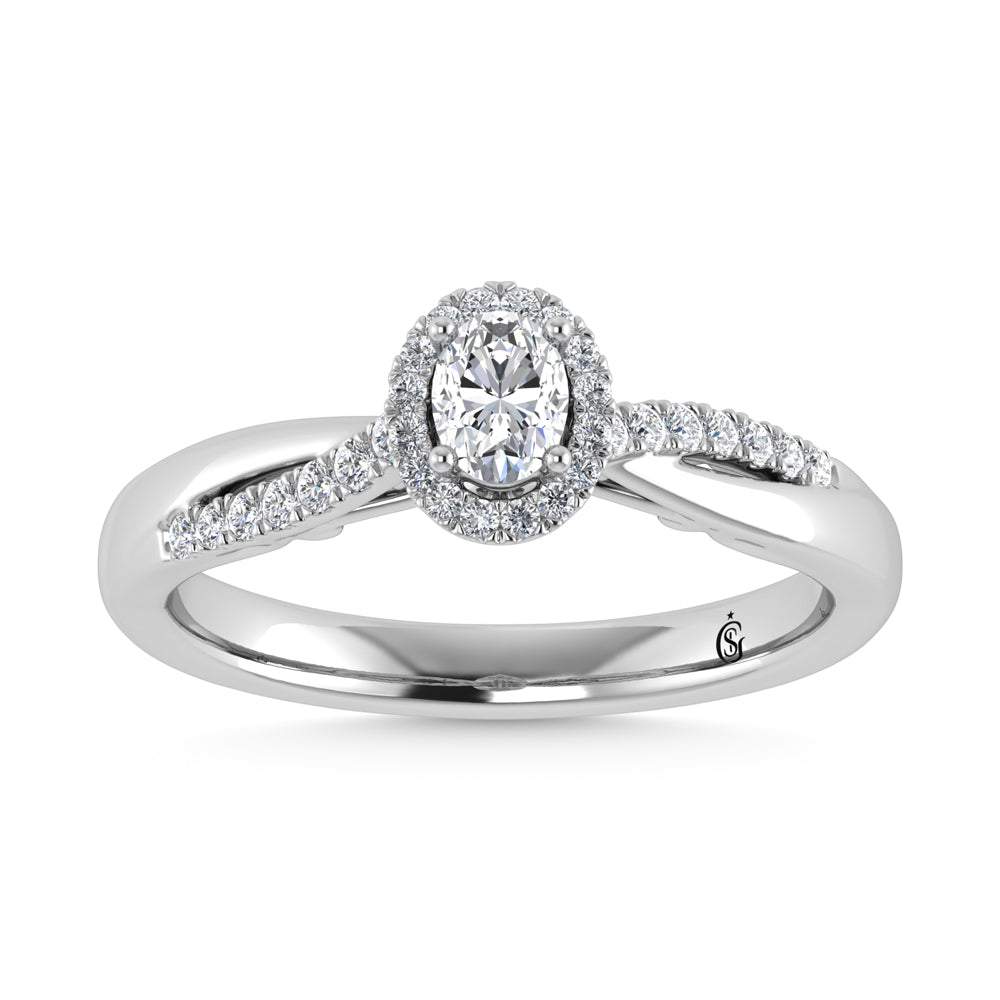 10K White Gold Labgrown Diamond 3/8 Ct.Tw. Engagement Ring