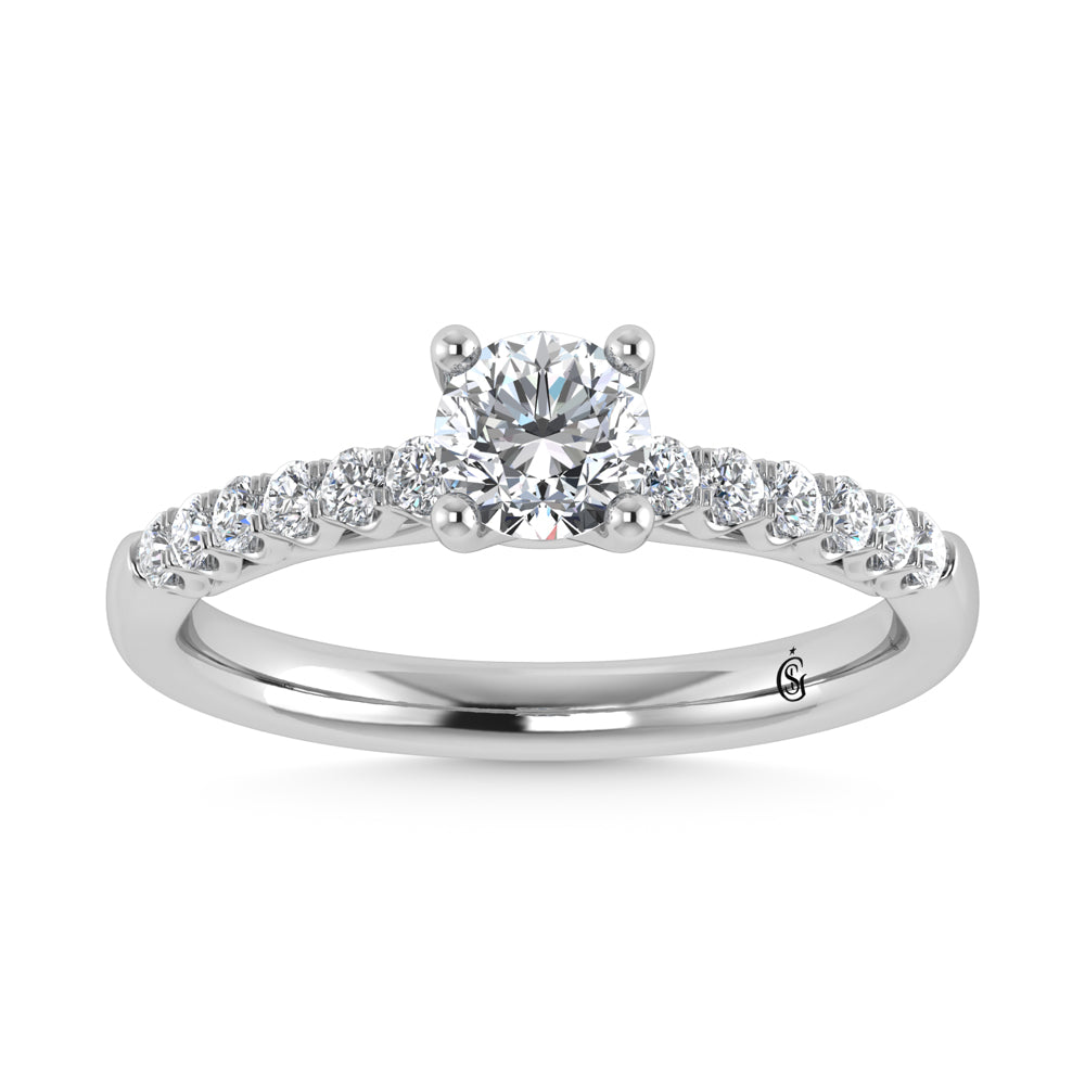 10K White Gold Labgrown Diamond 3/4 Ct.Tw. Engagement Ring