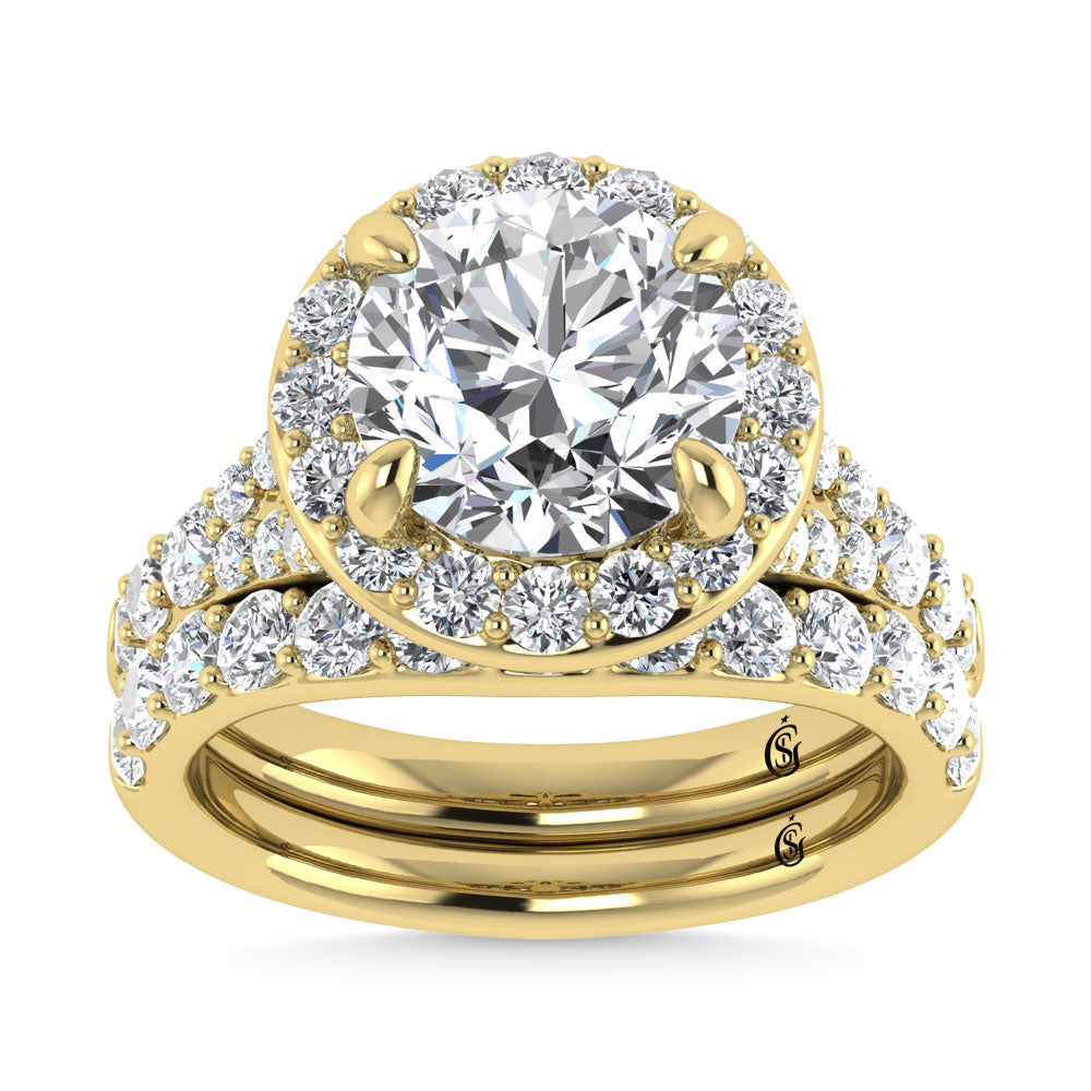 14K Yellow Gold 4 7/8 Ct.Tw. Labgrown Diamond Bridal Ring (Center Round)