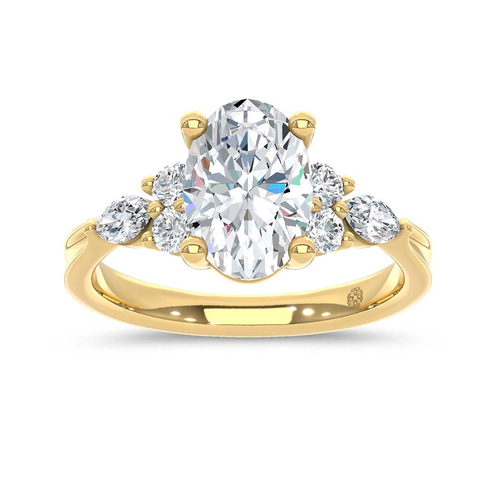 14K Yellow Gold Lab Grown Diamond 2 1/2 Ct.T. Enagagement Ring