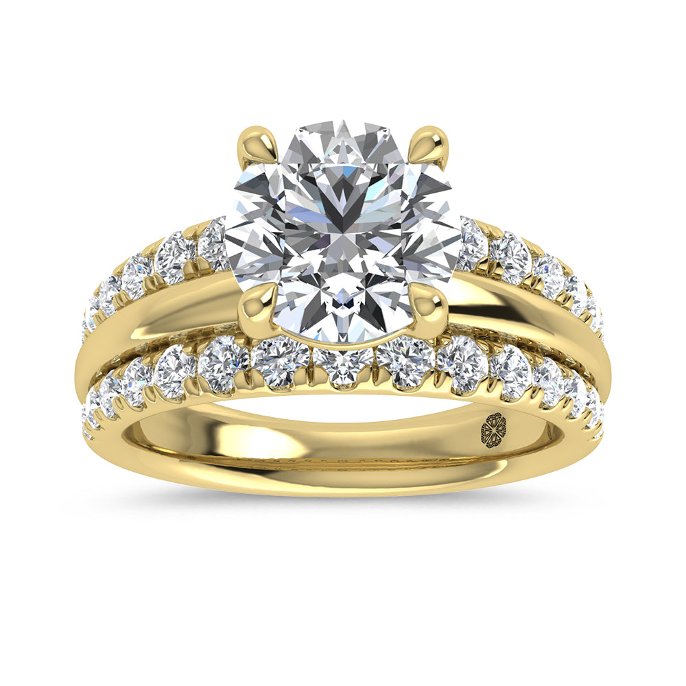 14K Yellow Gold 4 Ct.Tw. Labgrown Diamond Round Shape Engagement Ring
