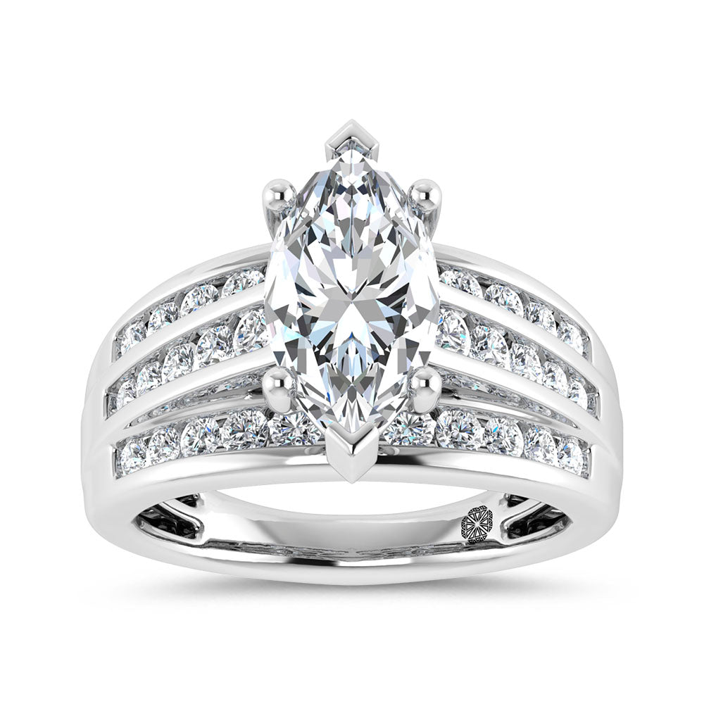 10K White Gold 3 Ct.Tw. Marquise Center Labgrown Diamond Engagement Ring