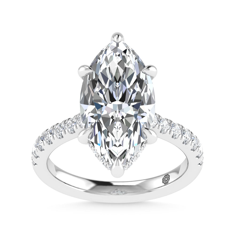 14K White Gold 2 3/8 Ct.Tw. Labgrown Diamond Marquise Shape Engagement Ring