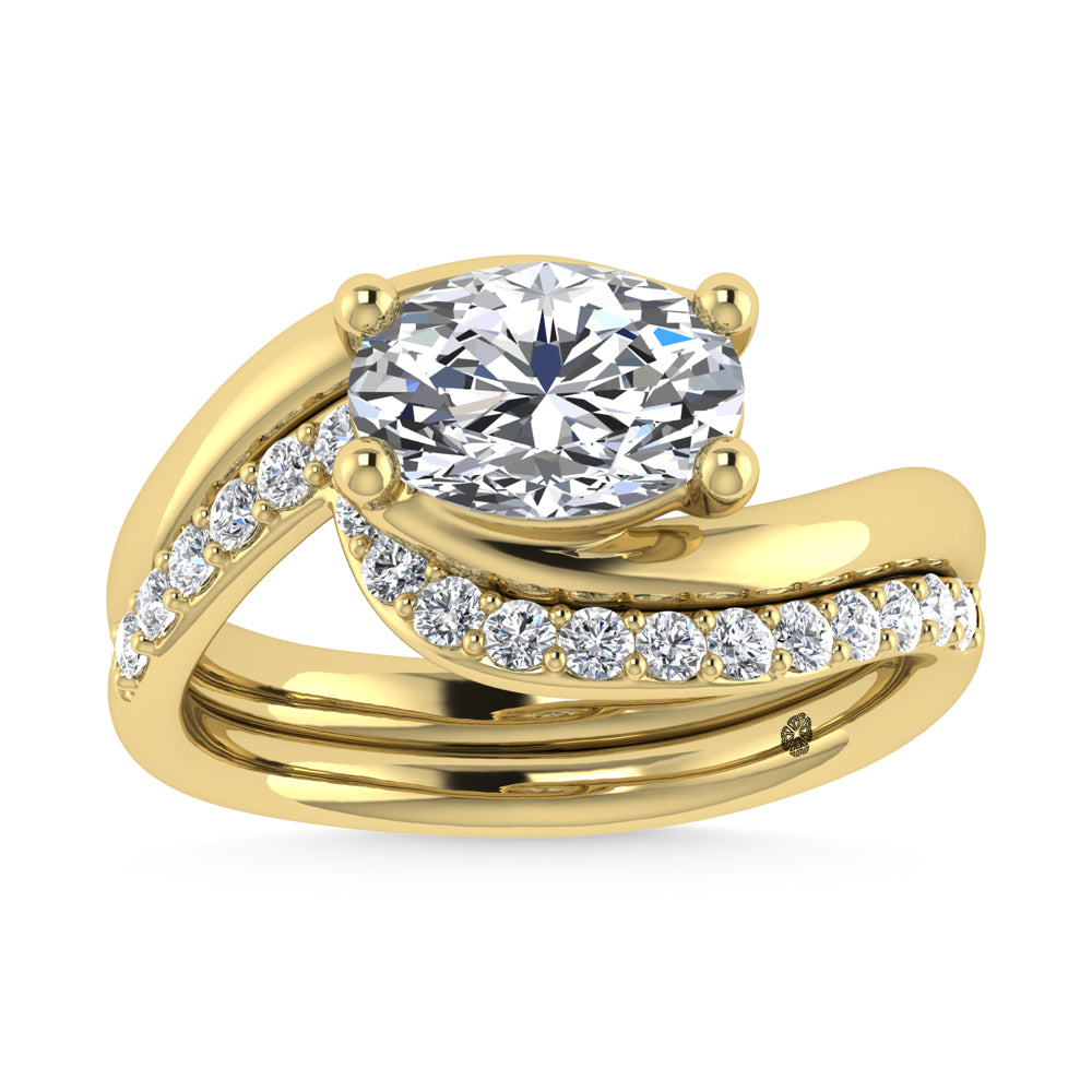 14K Yellow Gold 1 7/8 Ct.Tw. Labgrown Diamond Oval Shape Bridal Ring