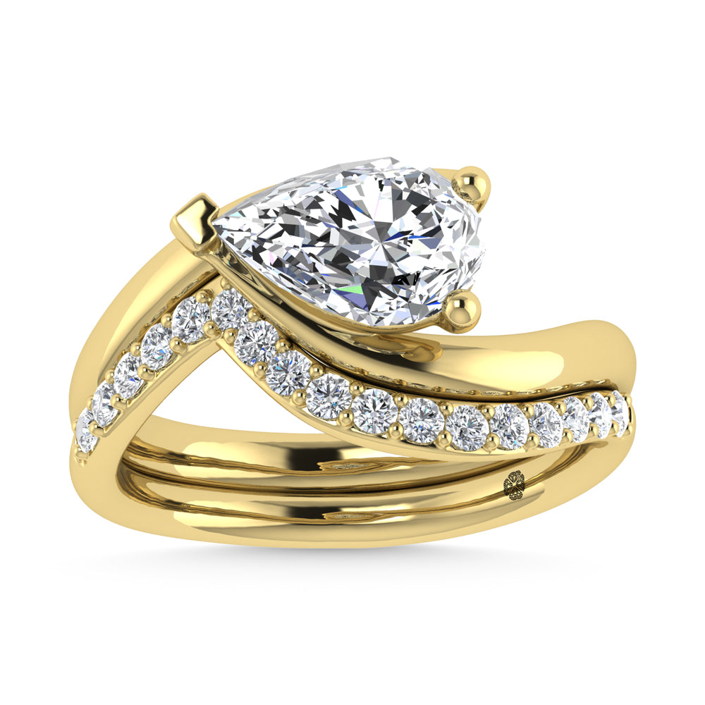 14K Yellow Gold 1 7/8 Ct.Tw. Labgrown Diamond Pear Shape Bridal Ring
