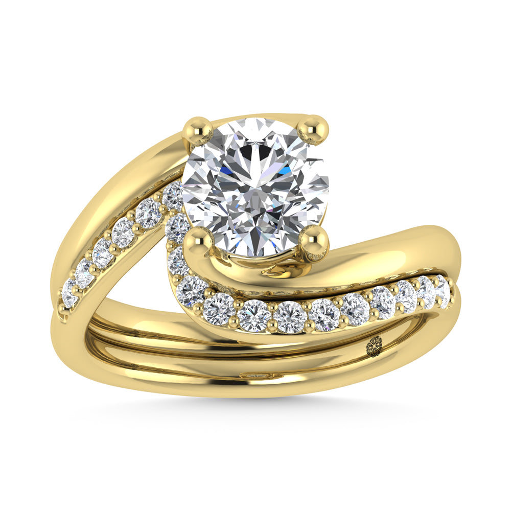 14K Yellow Gold 1 7/8 Ct.Tw. Labgrown Diamond Round Shape Bridal Ring