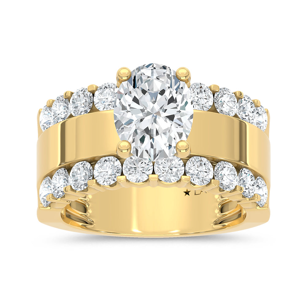 14K Yellow Gold 3 1/2 Ct.Tw. Labgrown Diamond Oval Shape Engagement Ring (IGI CERTIFIED CENTER)