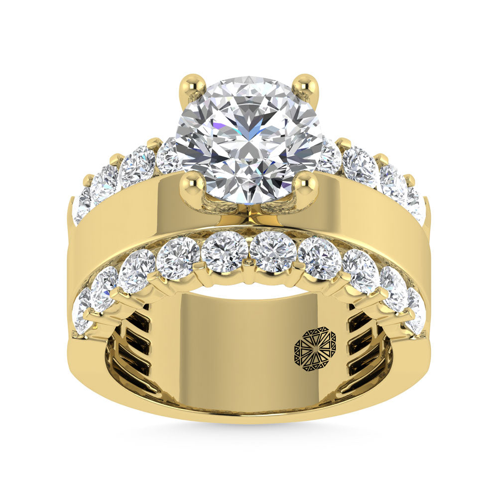 14K Yellow Gold 3 1/2 Ct.Tw. Labgrown Diamond Round Shape Engagement Ring (IGI CERTIFIED CENTER)