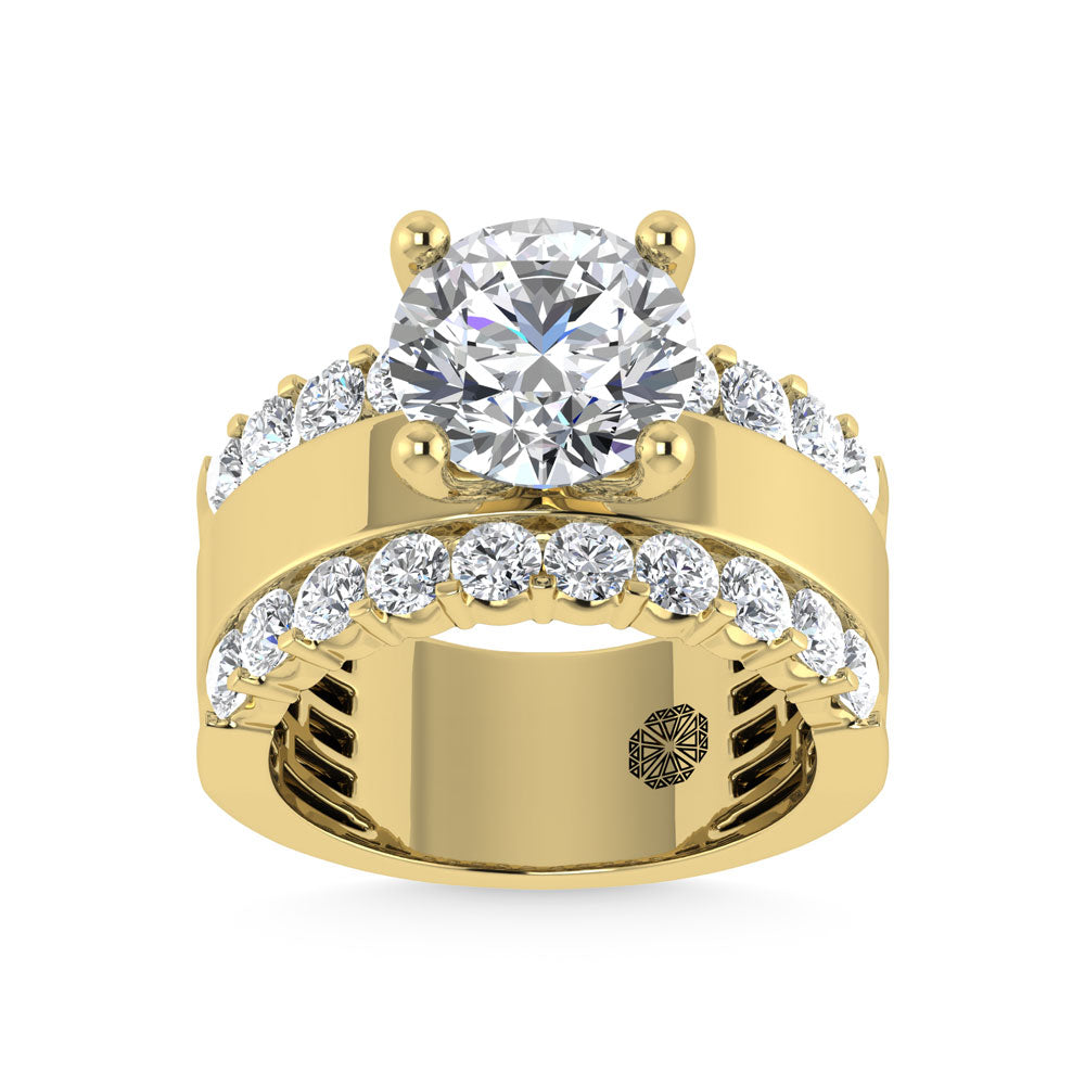 14K Yellow Gold 4 1/2 Ct.Tw. Labgrown Diamond Round Shape Engagement Ring (IGI CERTIFIED CENTER)