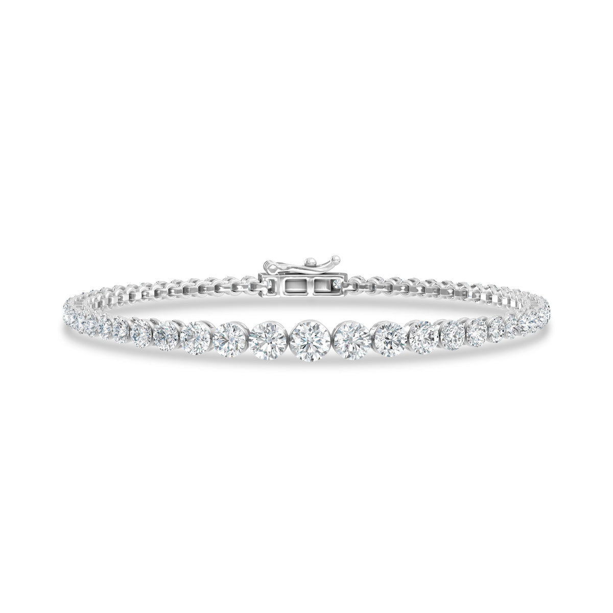 14K White Gold Lab Grown Diamond 5 Ct.Tw. Gratuating Bracelet