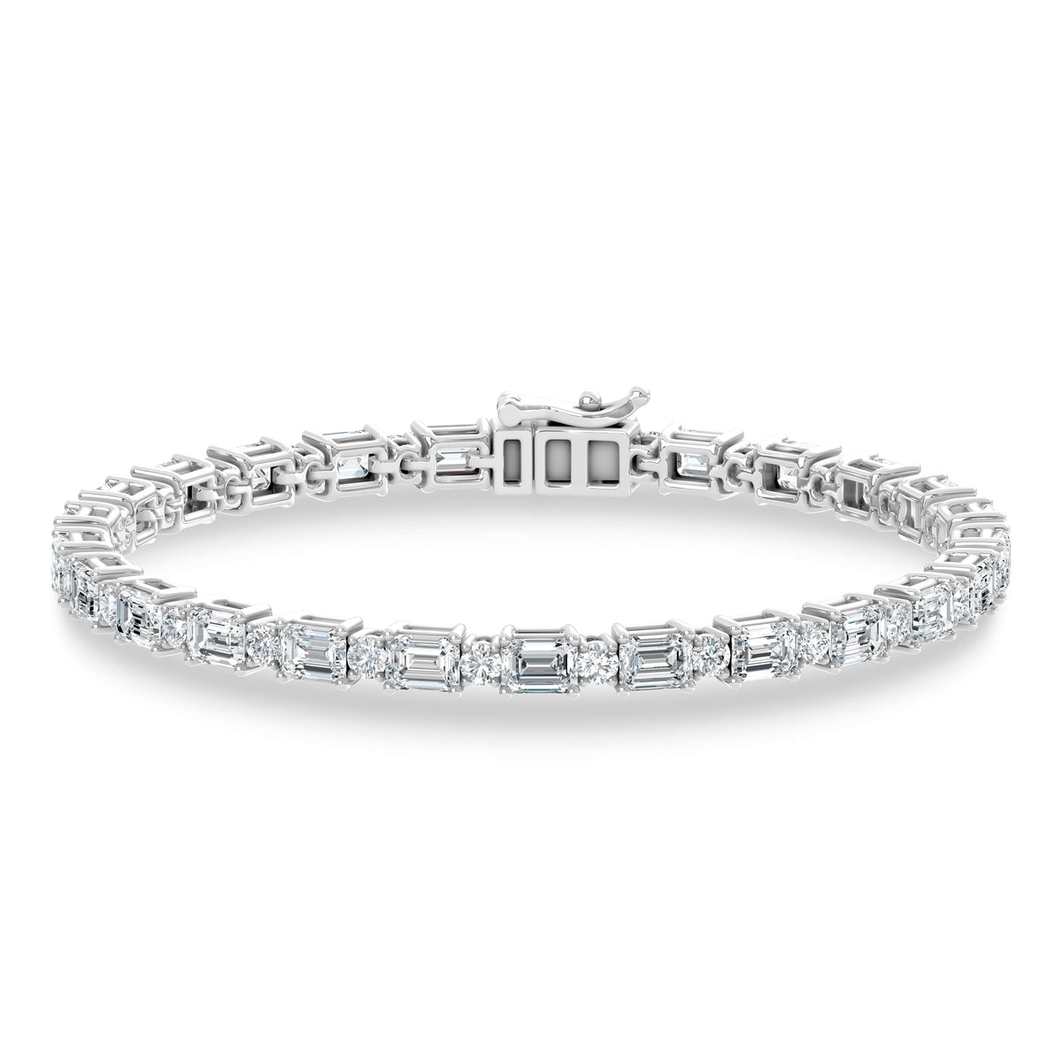 14K White Gold Lab Grown Diamond 8 Ct.Tw. Fashion Bracelet